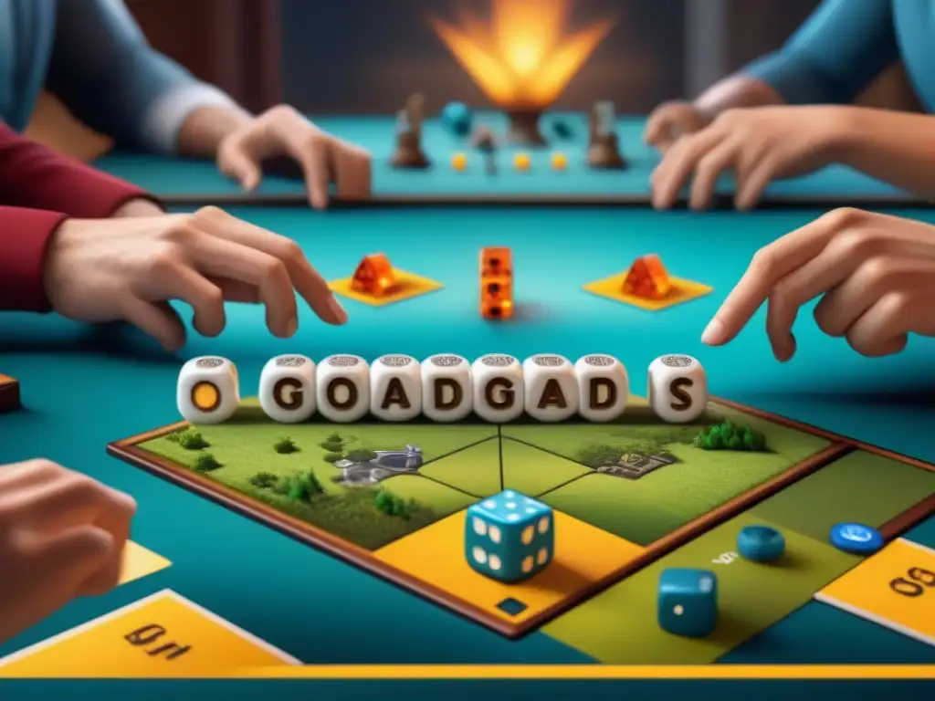 Un grupo diverso de personas juega un juego de mesa personalizado con reglas únicas