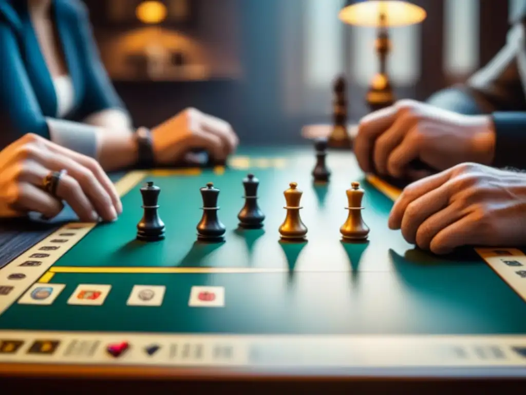 Emoción en colección de juegos de mesa vintage Un grupo de entusiastas de juegos de mesa examinando un tesoro perdido con arte detallado