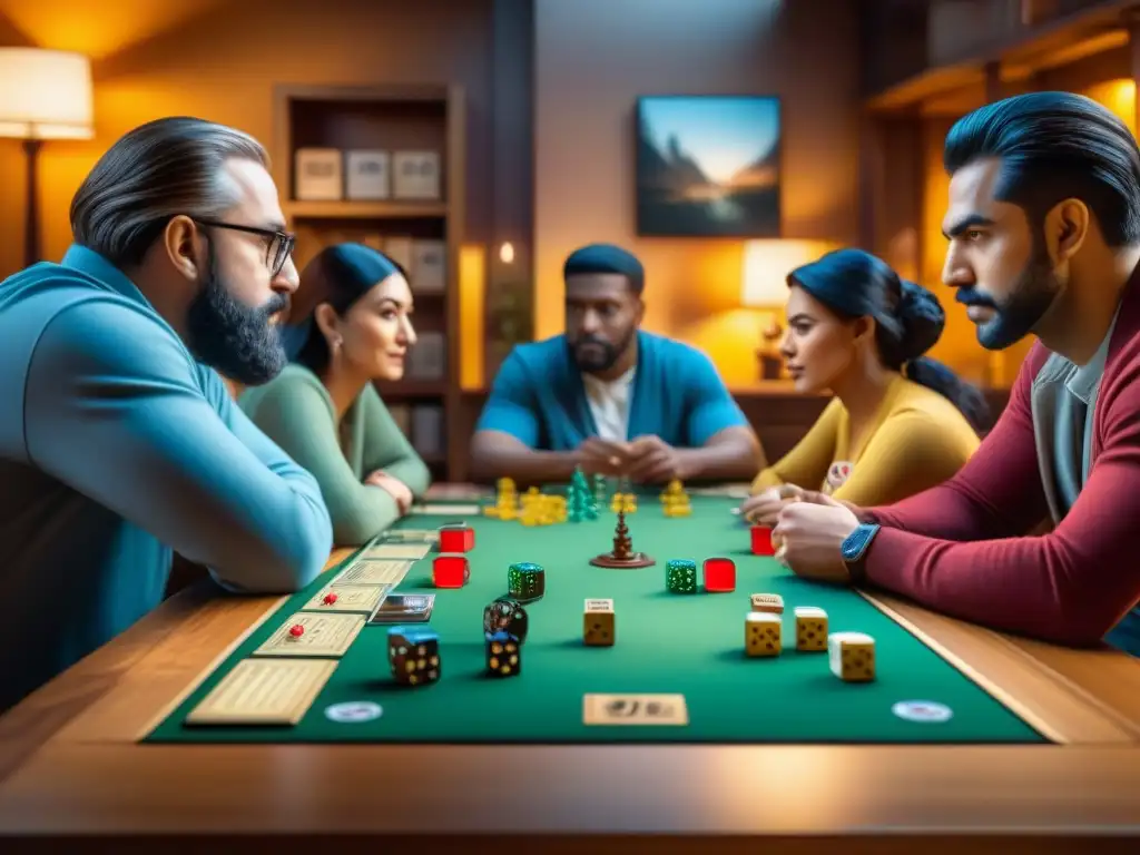 Grupo disfruta intensa partida de juegos de mesa