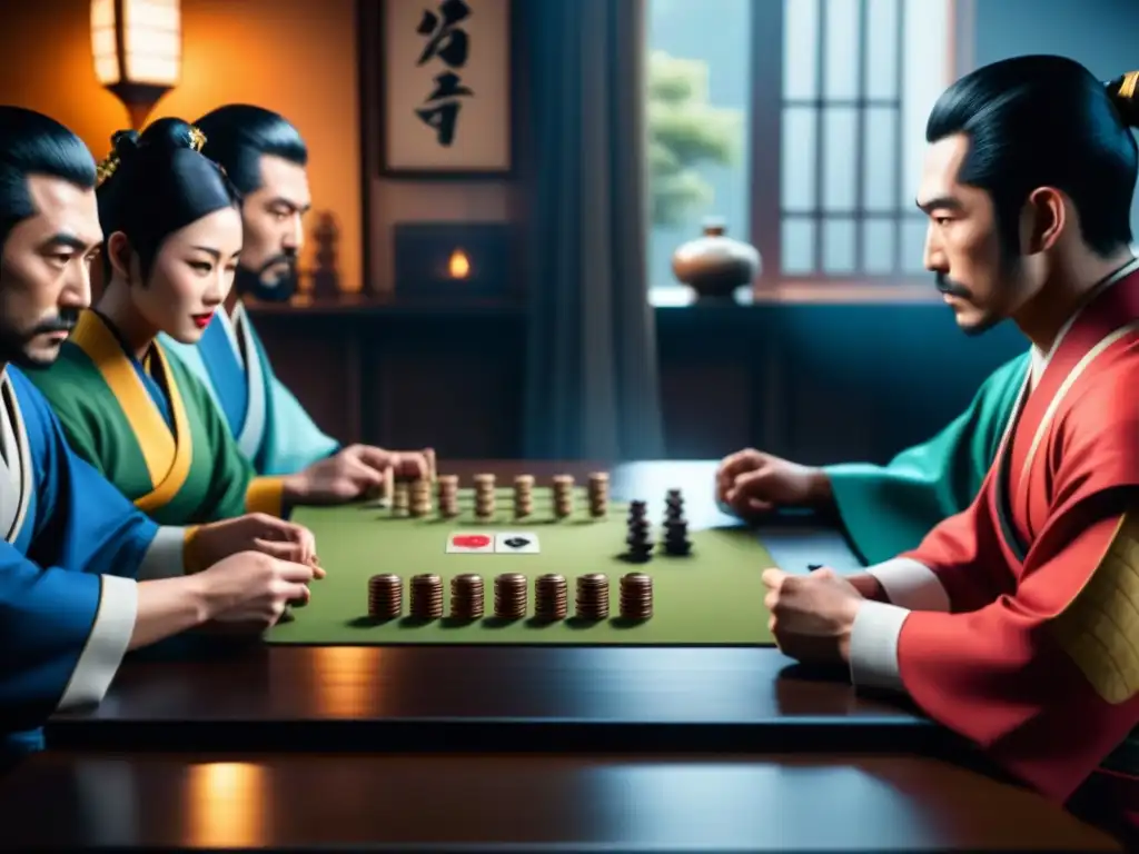 Grupo de jugadores inmersos en una partida de Rol anime Tenra Bansho Zero, rodeados de elementos japoneses