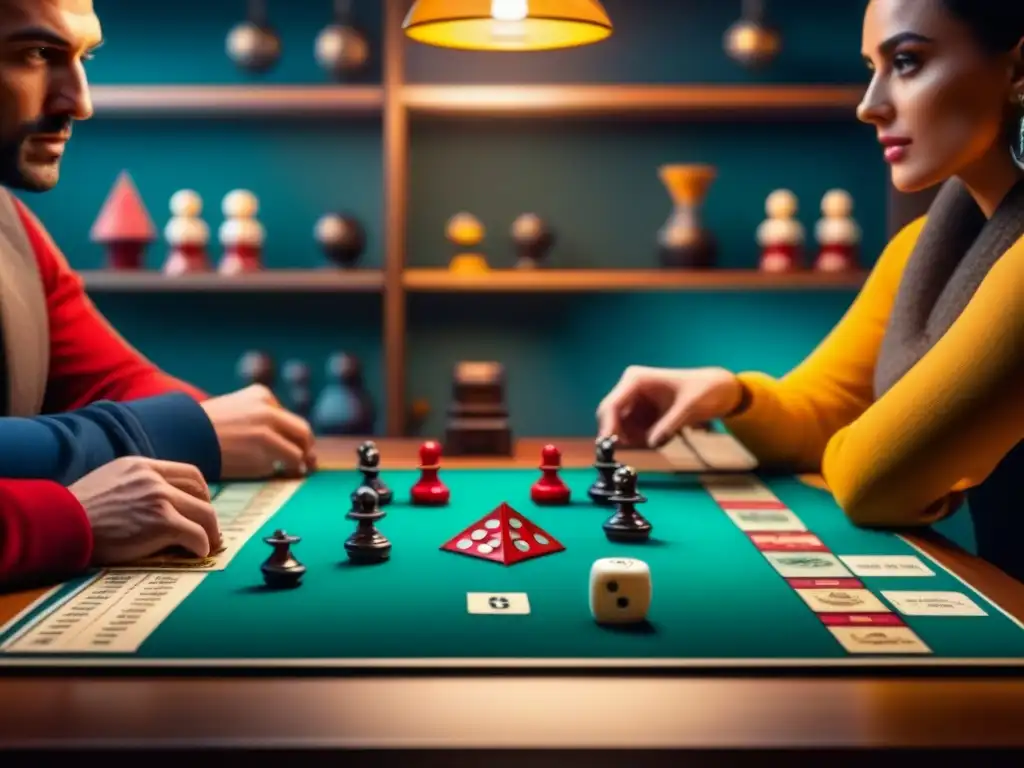 Grupo de jugadores diversos compartiendo juegos de mesa, concentración y camaradería