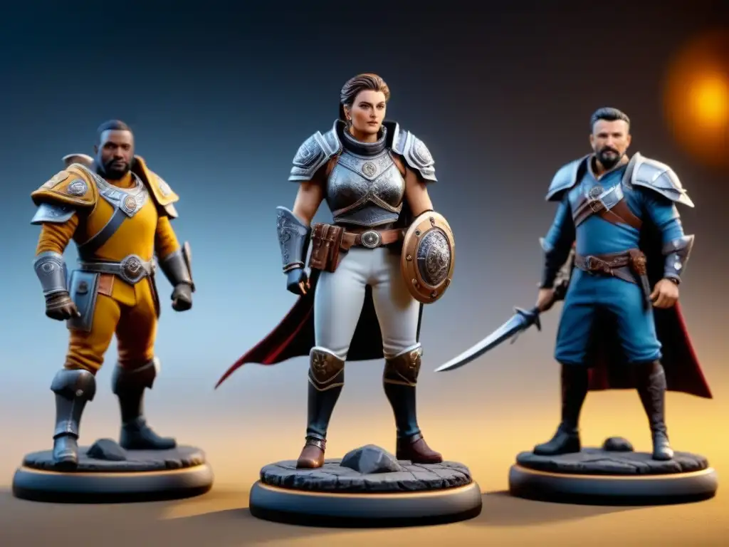 Increíbles miniaturas detalladas de la Edición Limitada Gloomhaven Secretos, con personajes en poses dinámicas y detalles impresionantes