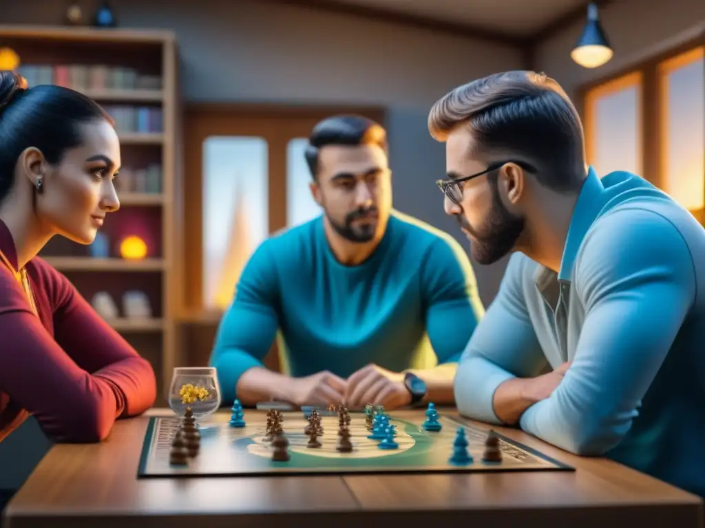 Una intensa sesión de juego de mesa en un mundo de fantasía