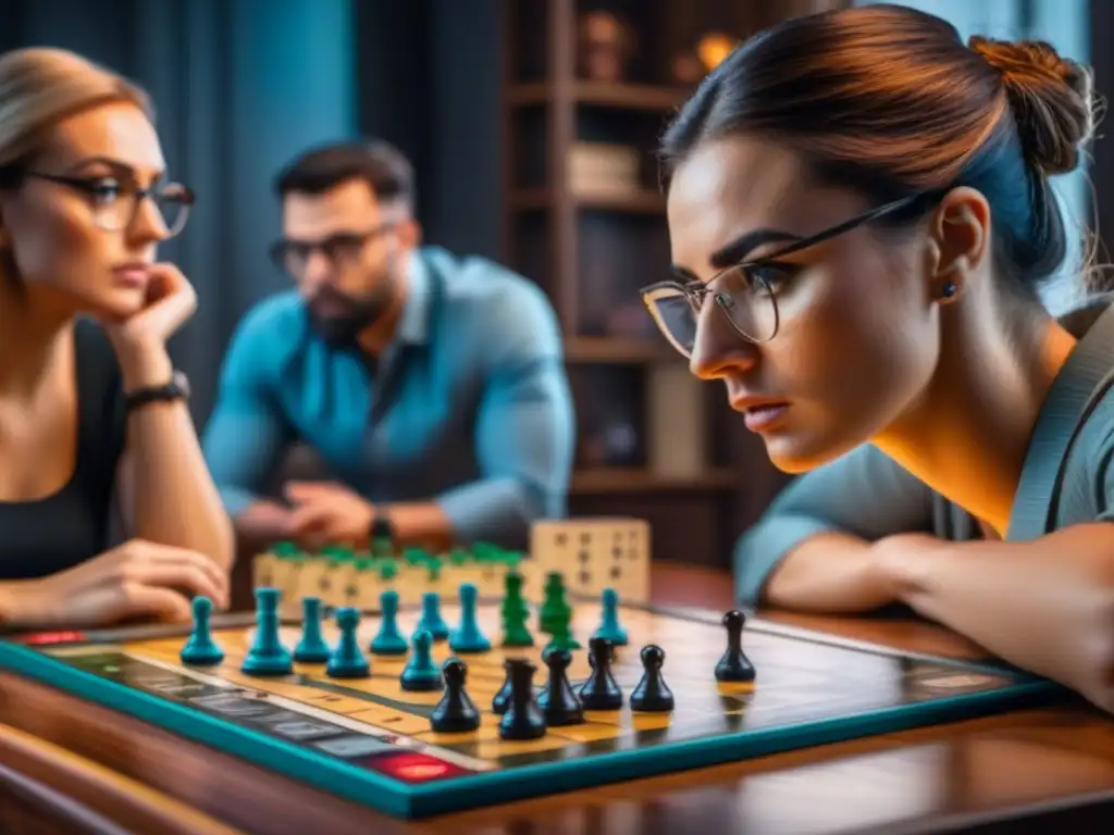 Intensas emociones al manejar frustración en juegos de mesa en una sala acogedora