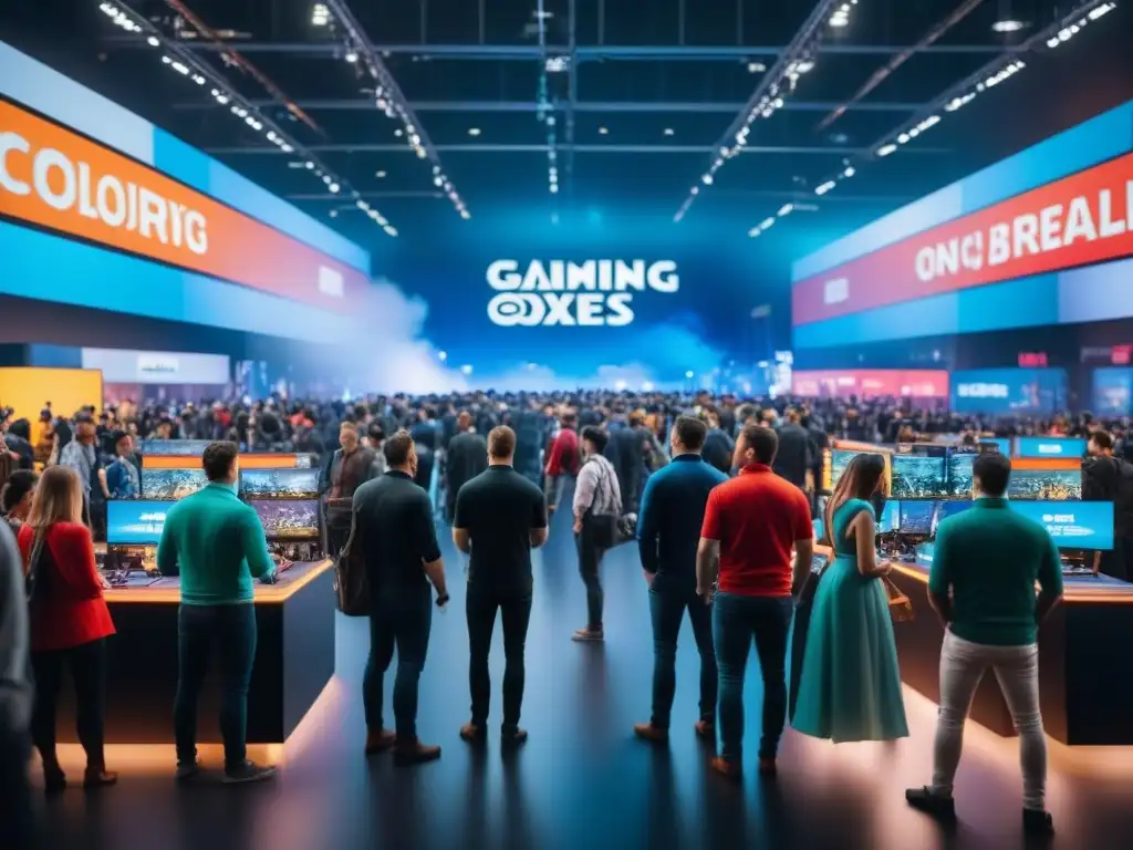 Convención de juegos: Energía y emoción en cada esquina Intenso evento de juegos con estrategias de patrocinio, gamers y demostraciones interactivas
