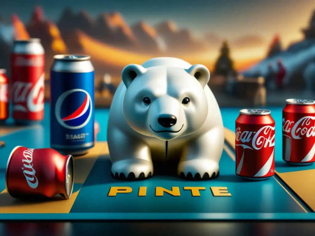 Un intenso juego de mesa de bebidas con estratégicas batallas entre Coca-Cola y Pepsi, en un vibrante tablero de juego