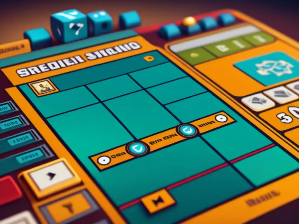 Interfaz caótica de juego de mesa digital con errores UX/UI juegos mesa digitales