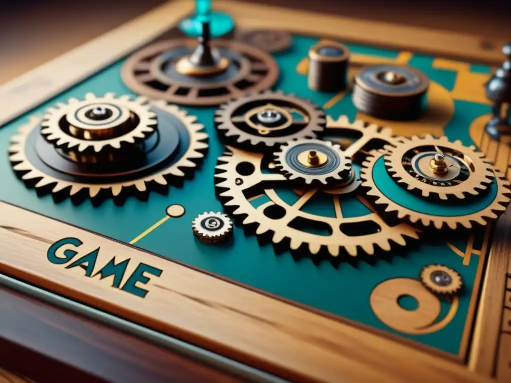 Los intrincados engranajes y mecanismos de un juego de mesa vintage transmiten la importancia de las mecánicas narrativas