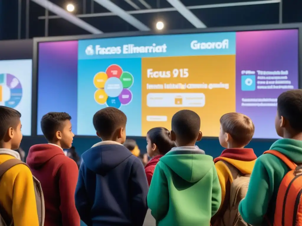 Juegos educativos eventos generaciones: Niños de diversas edades disfrutan de un juego educativo en un evento lleno de energía y creatividad