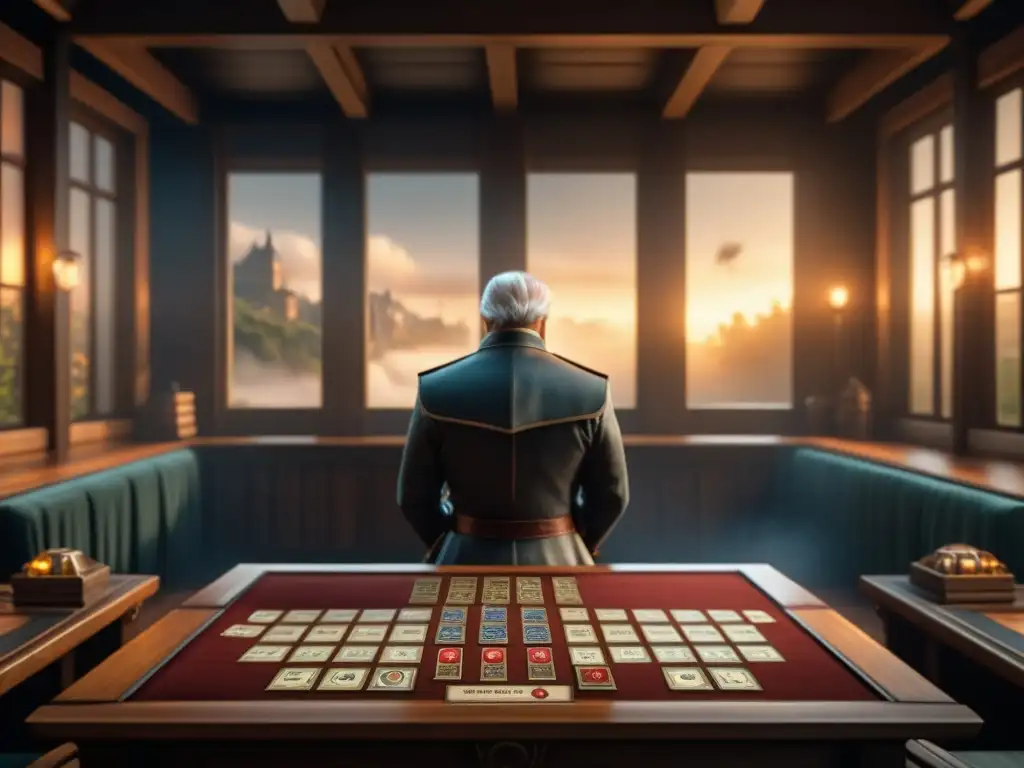 Dos jugadores se enfrentan en una partida de Gwent, rodeados de intriga y estrategias para alcanzar la victoria en juegos de mesa