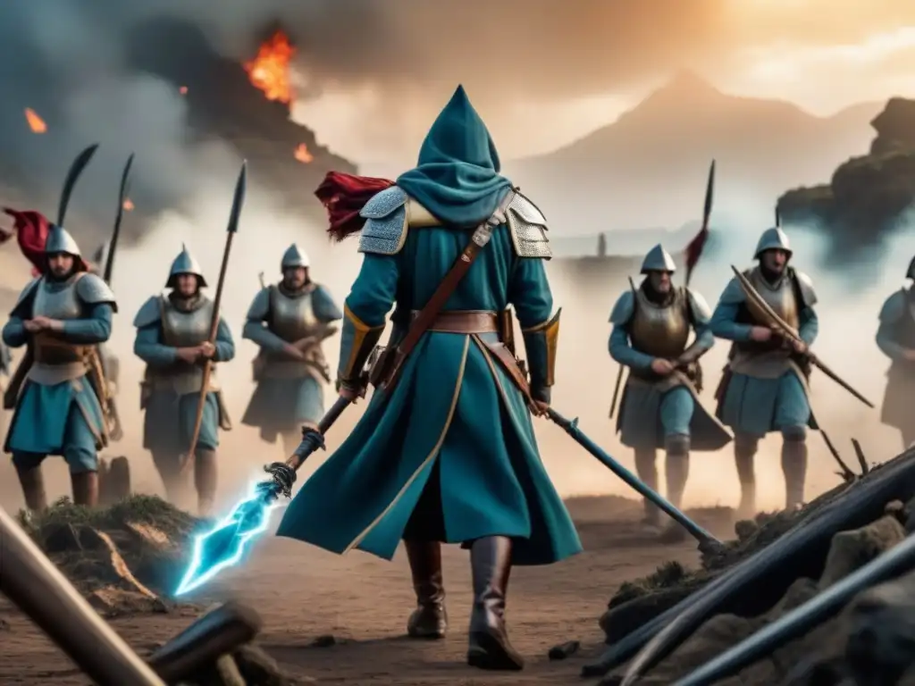 Un mago poderoso lidera estrategias BattleLore para equilibrar magia en el caos de la batalla