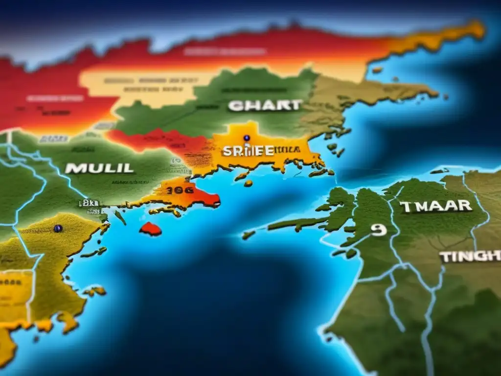 Mapa detallado de la Guerra Fría en Twilight Struggle, destacando ubicaciones clave