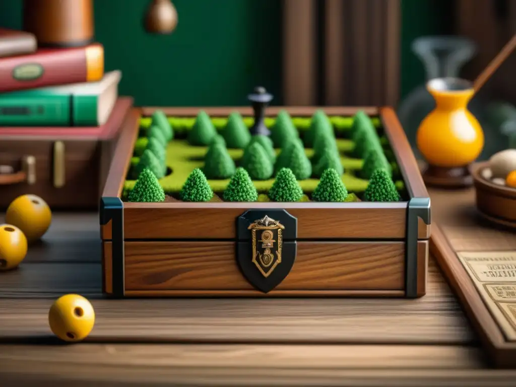 Los mejores accesorios Agricola juego: Detalles de madera finamente elaborados en caja de juego sobre mesa rústica