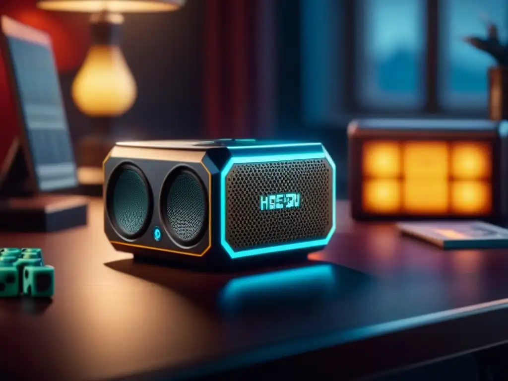 Mejores altavoces para efectos de sonido en juegos de mesa, ambiente inmersivo con altavoz Bluetooth moderno iluminado en mesa de juego