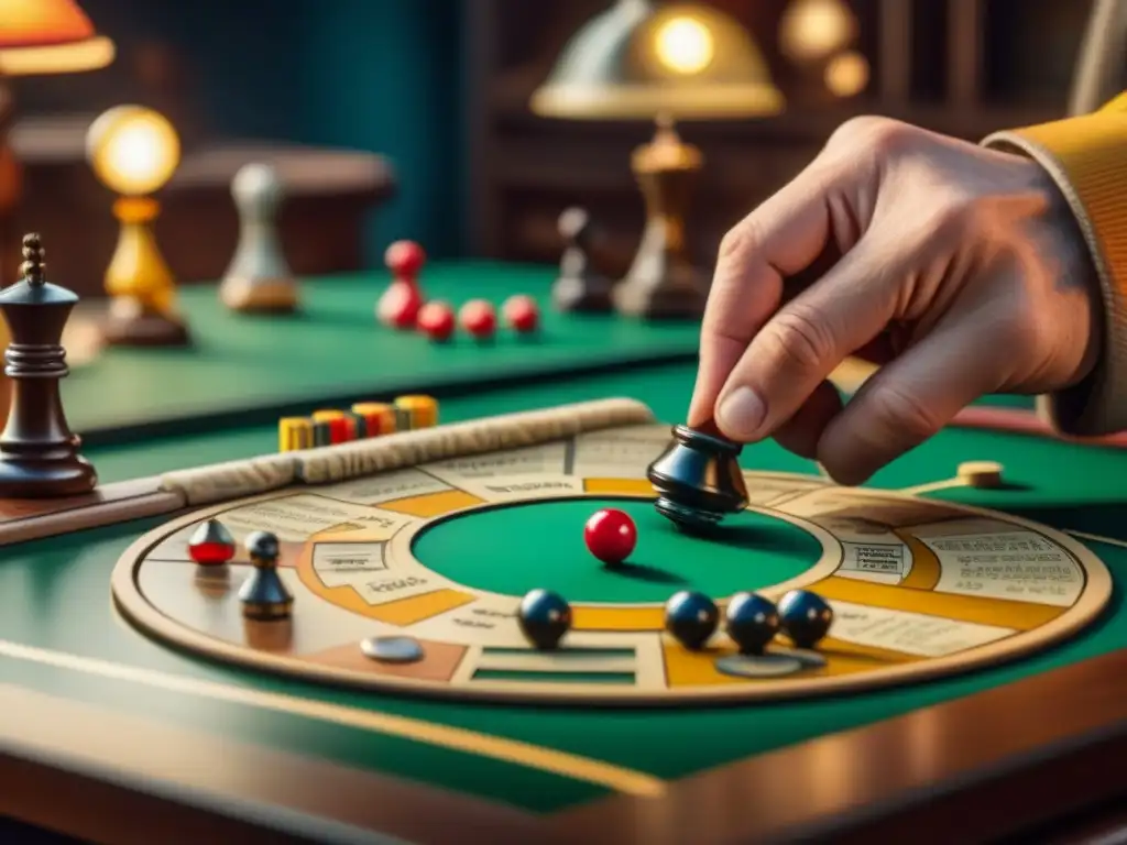 Restauración experta de juego de mesa vintage con lupa Renovación de juegos de mesa antiguos con cuidado y detalle, un homenaje a la artesanía y la historia