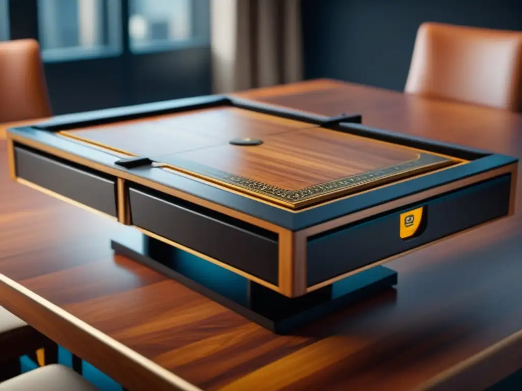 Una mesa convertible para juegos de mesa, transformándose de comedor a superficie de juego con elegancia y funcionalidad