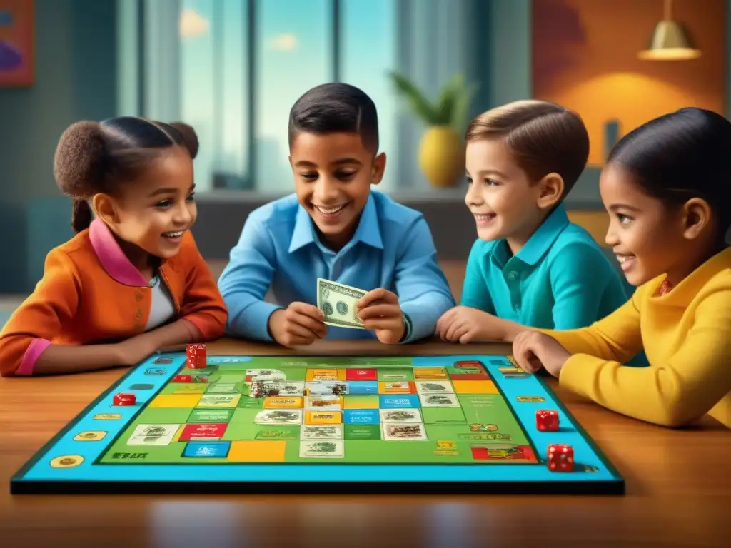 Niños disfrutan Juegos de mesa educativos financieros 'Cashflow for Kids', aprendiendo sobre finanzas con entusiasmo