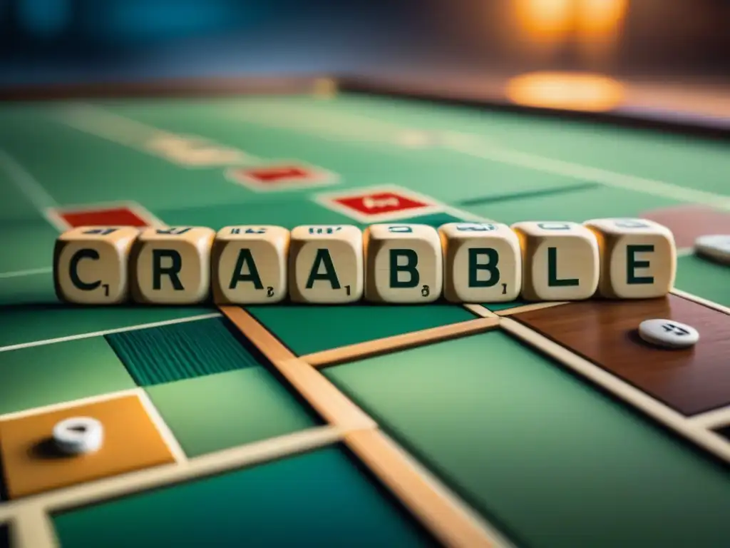 Detalles nostálgicos: juego Scrabble vintage en mano Un nostálgico juego de Scrabble vintage, con fichas de madera desgastadas, evocando historias coleccionistas juegos de mesa