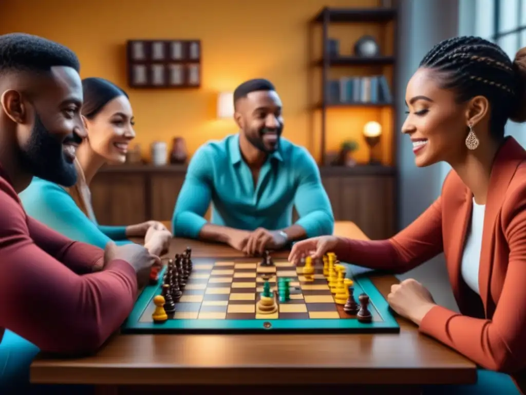 Parejas disfrutando de terapia de pareja con juegos de mesa, comunicación y conexión en ambiente acogedor y lúdico