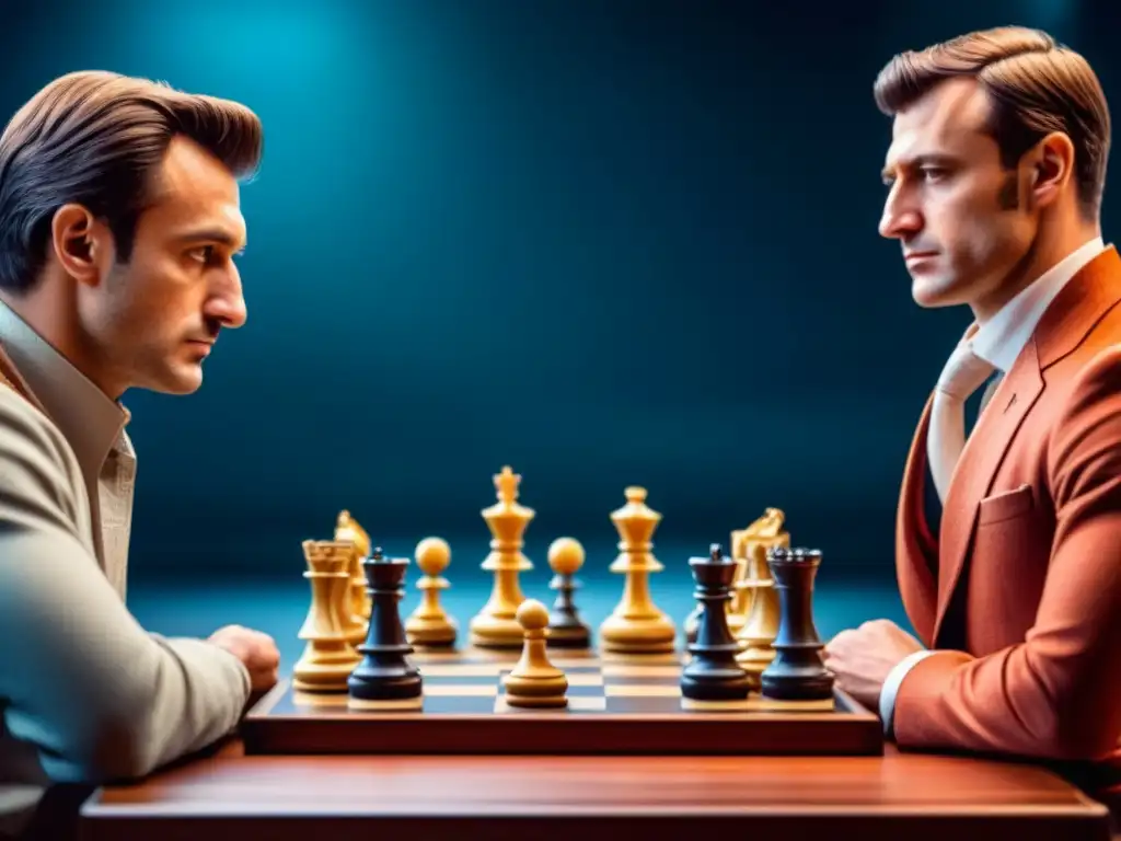 Partida de ajedrez intensa: estrategia y competencia Partida de ajedrez intensa entre jugadores expertos, reflejando concentración y las mejores estrategias ajedrez oponente
