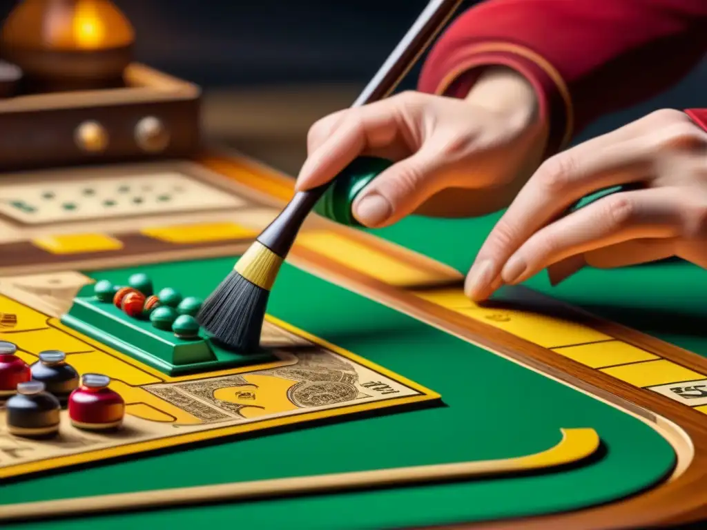 Conservación meticulosa de juegos de mesa vintage Persona limpiando con cuidado un juego de mesa vintage, destacando la importancia de los consejos para conservar juegos de mesa