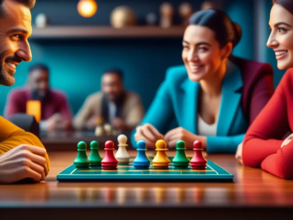 Diversas personas disfrutan de juegos de mesa en un café acogedor