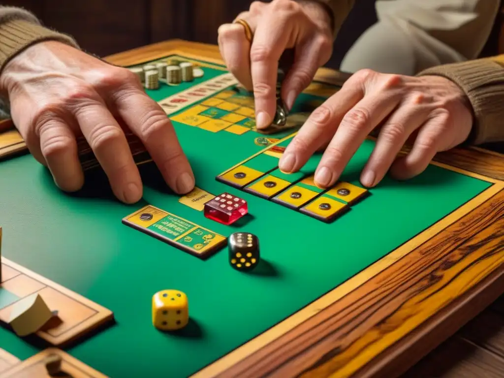 Restauración de juegos de mesa: Manos expertas devolviendo vida a un juego vintage con colores vibrantes y detallados