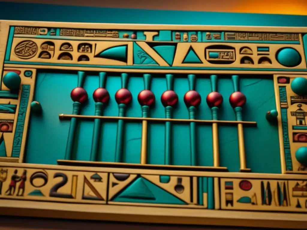 Tablero de Senet antiguo, mostrando la importancia del Senet en Egipto con sus jeroglíficos y diseños intrincados