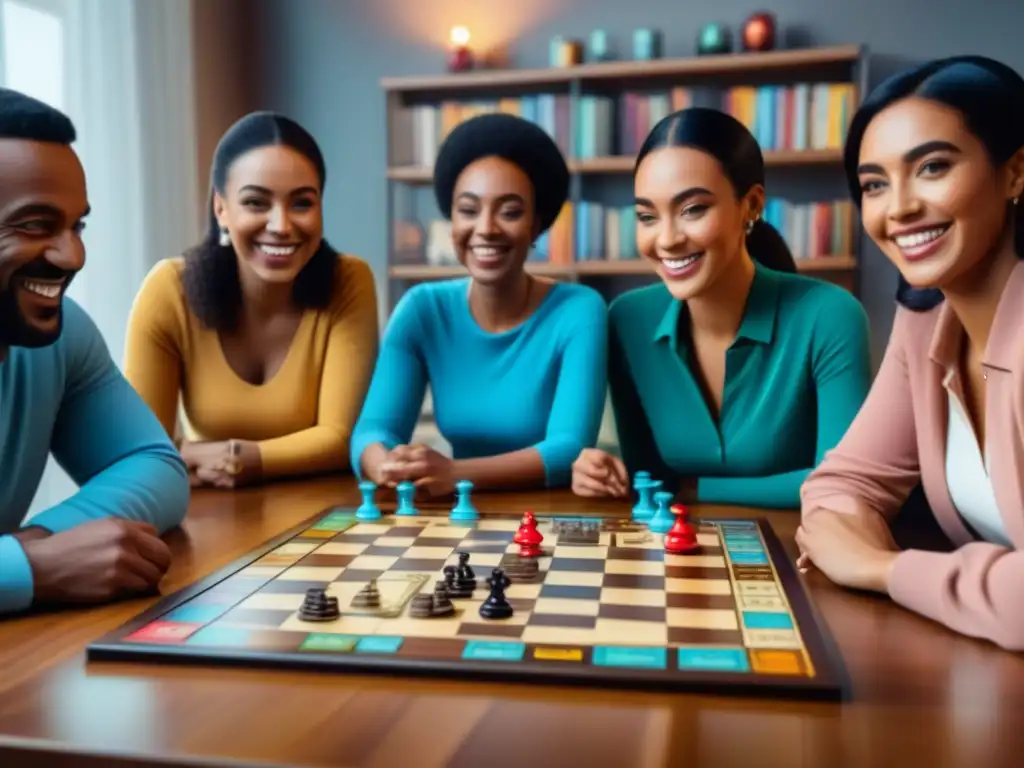 Terapias innovadoras con juegos de mesa: Grupo variado disfruta de juegos en ambiente acogedor y amigable