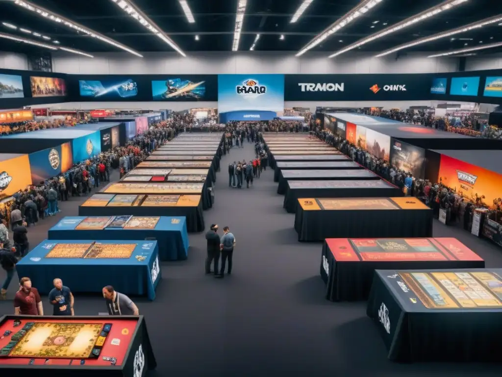 Vibrante convención de juegos de mesa con ventas juegos mesa eventos lanzamiento