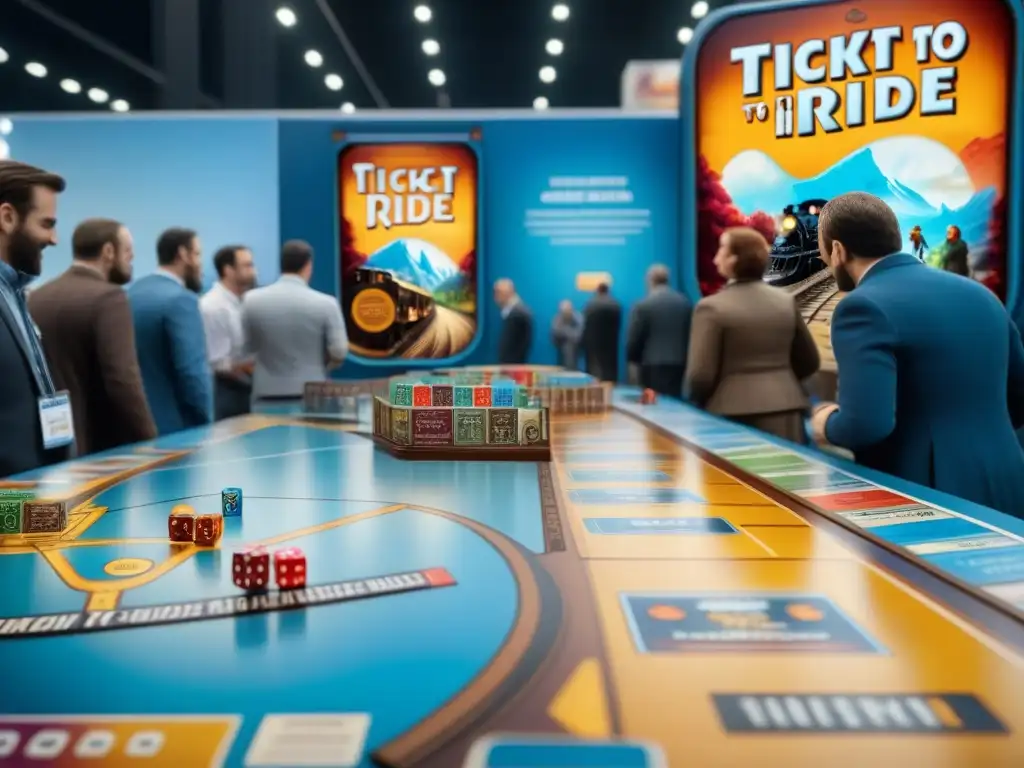 'Vibrante stand de 'Ticket to Ride' en convención, casos de éxito publicidad juegos mesa